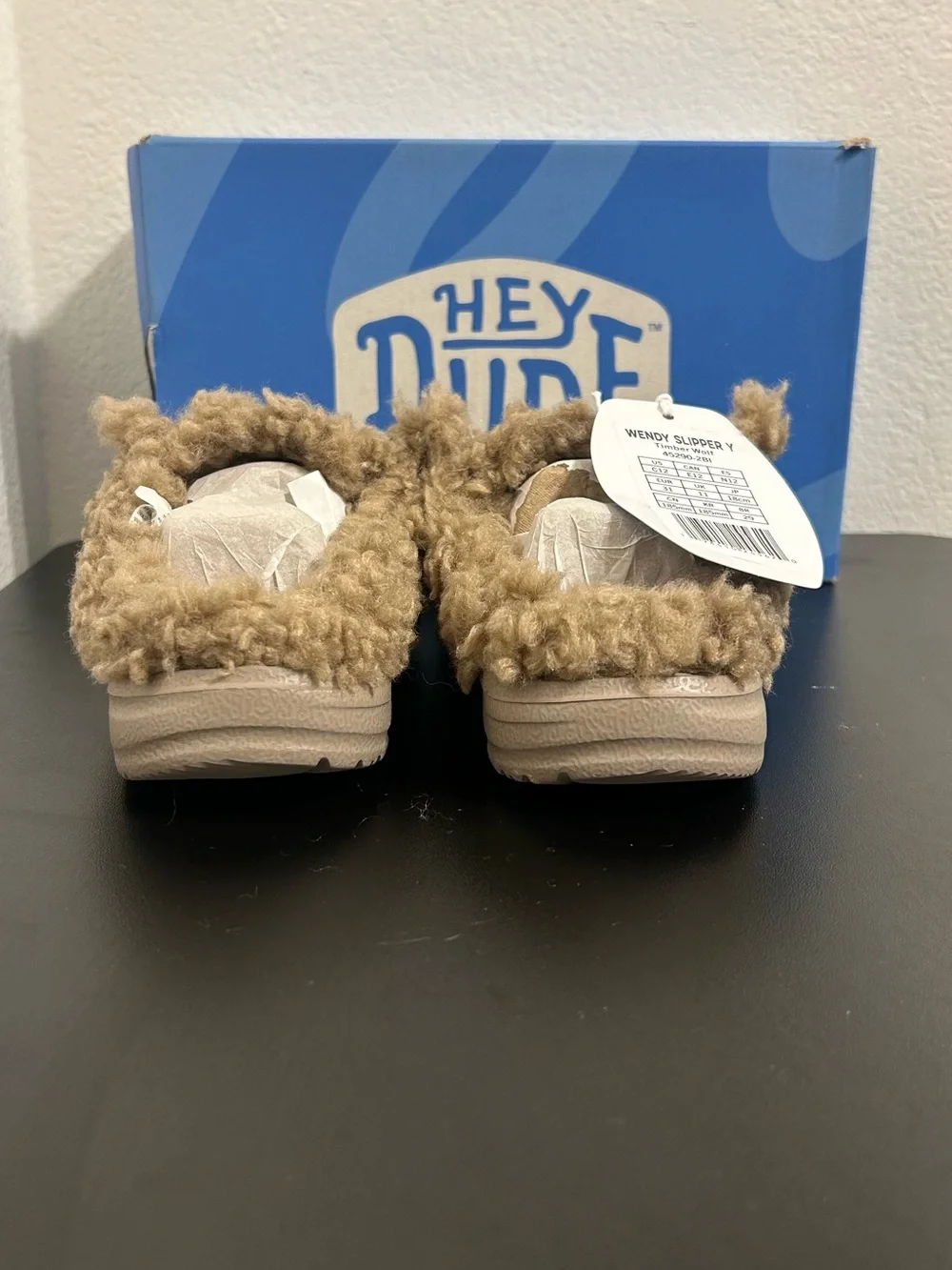 Hey Dude Wendy Slipper Timber Wolf Kids Children’s C12 Casual Slip On Shoe